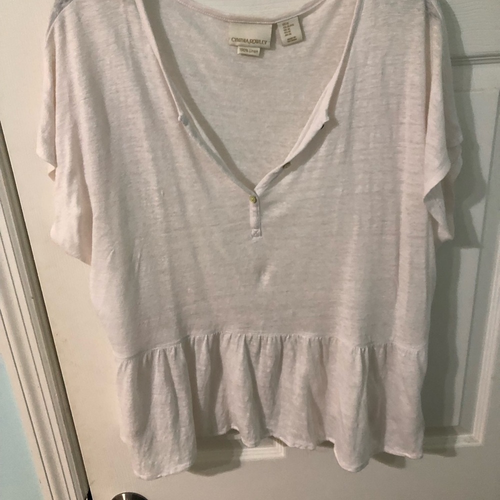 Cynthia Rowley Cream Button-Front Blouse